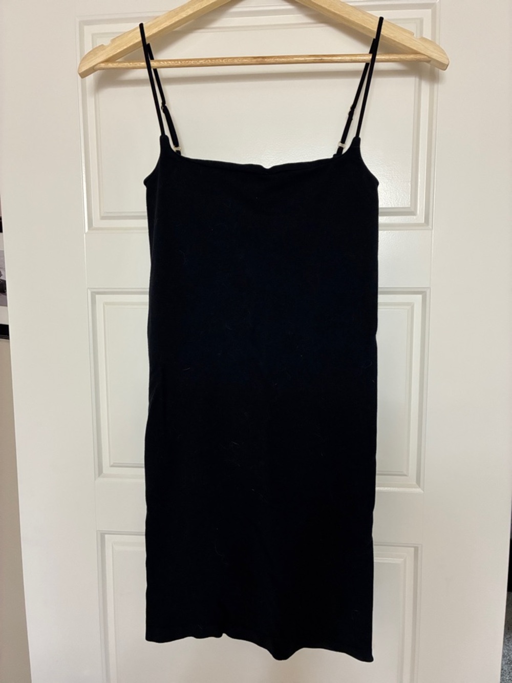 Classic Black Slip Dress with Thin Straps